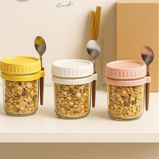 Tasse en verre avoine